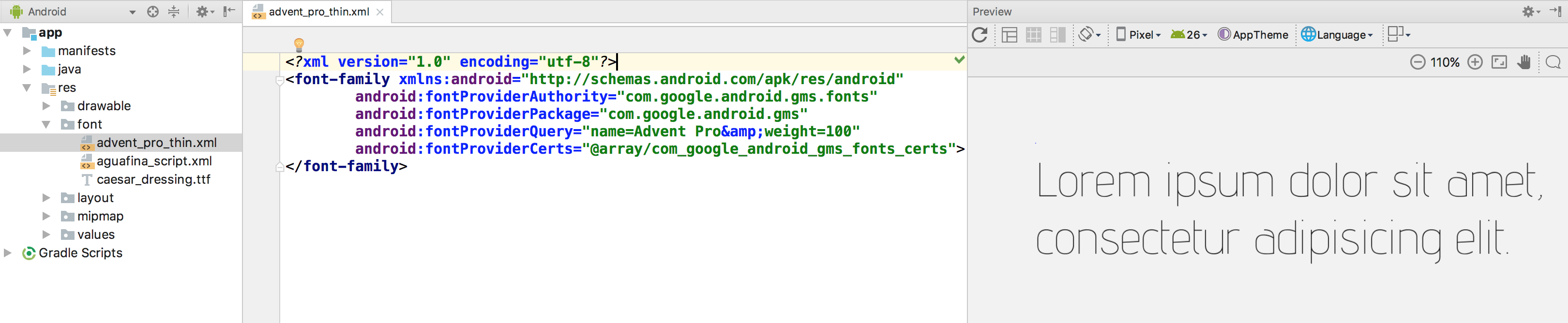Android textfontweight